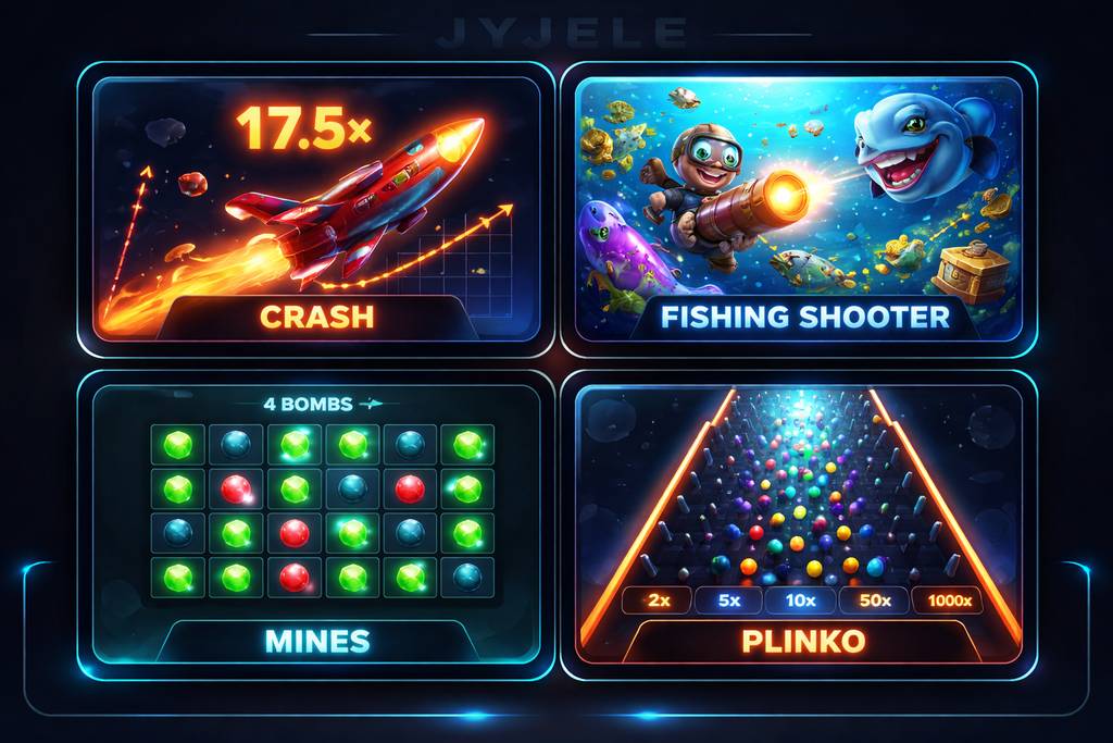 JYJELE crash games and aviator selection
